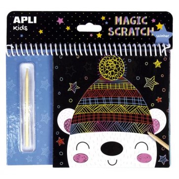 Képkarcoló füzet, APLI Kids "Magic Scratch", téli móka