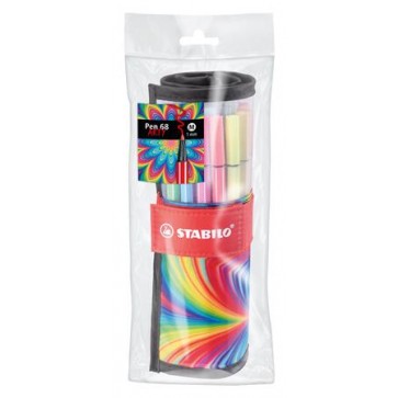 Rostirón, készlet, 1 mm, felcsavarható, STABILO "Pen 68 ARTY", 25 különböző színű