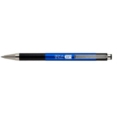 Golyóstoll, 0,24 mm, nyomógombos, kék tolltest, ZEBRA "F-301 A", kék