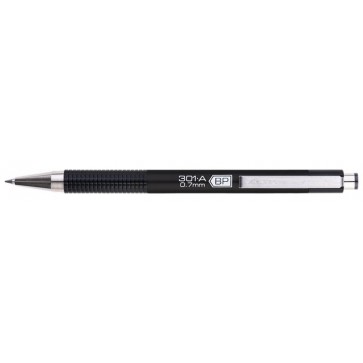 Golyóstoll, 0,24 mm, nyomógombos, fekete tolltest, ZEBRA "F-301 A", kék