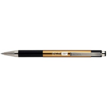 Golyóstoll, 0,24 mm, nyomógombos, arany színű tolltest, ZEBRA "F-301 A", kék