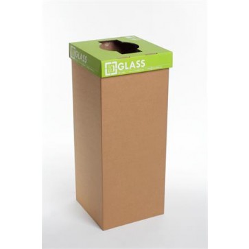 Szelektív hulladékgyűjtő, újrahasznosított, angol felirat, 50 l, RECOBIN "Office", zöld