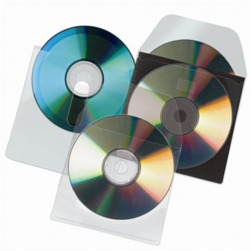 CD tartó zseb, kiszedő réssel, öntapadó, 127x127 mm, DJOIS