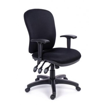 Irodai szék, állítható karfával, fekete gyöngyszövet-borítás, fekete lábkereszt, MAYAH "Super Comfort"