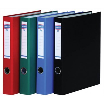 Gyűrűs könyv, 2 gyűrű, D alakú, 45 mm, A4, PP/karton, DONAU, piros
