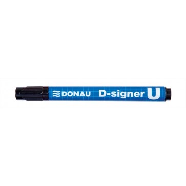 Alkoholos marker, 2-4 mm, kúpos, DONAU "D-signer U", fekete