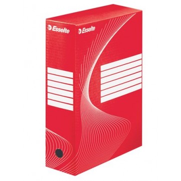 Archiválódoboz, A4, 100 mm, karton, ESSELTE "Boxycolor", piros