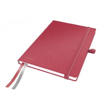 Jegyzetfüzet, exkluzív, A5, vonalas, 80 lap, keményfedeles, LEITZ "Complete", piros