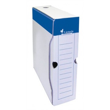 Archiválódoboz, A4, 80 mm, karton, VICTORIA, kék-fehér