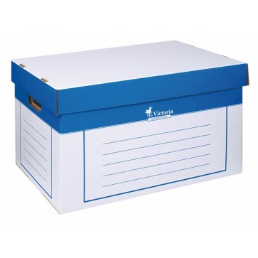 Archiválókonténer, 320x460x270 mm, karton, VICTORIA, kék-fehér