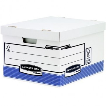 Archiválókonténer, karton, nagy, "BANKERS BOX® SYSTEM by FELLOWES®", kék