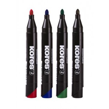 Alkoholos marker, 3-5 mm, kúpos, KORES "K-Marker", 4 különböző szín