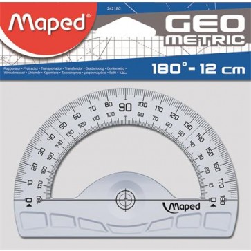 Szögmérő, műanyag, 180°, MAPED "Geometric"