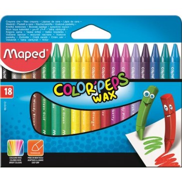 Zsírkréta, MAPED "Color`Peps Wax", 18 különböző szín