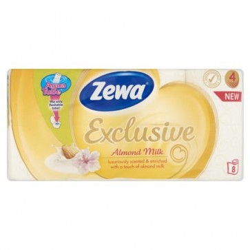 Toalettpapír, 4 rétegű, kistekercses, 8 tekercs, ZEWA "Exclusive", almond milk