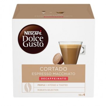 Kávékapszula, 16 db,  NESCAFÉ DOLCE GUSTO "Cortado", koffeinmentes