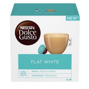 Kávékapszula, 16 db, NESCAFÉ DOLCE GUSTO "Flat White"