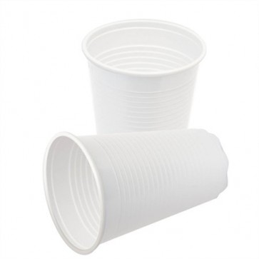 Műanyag pohár, 2 dl, 100 db, fehér