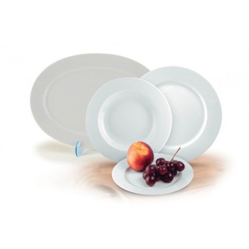 Desszertes tányér,ROTBERG, fehér, 19 cm, 6db-os szett, "Basic"