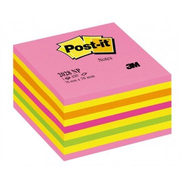 Öntapadó jegyzettömb, 76x76 mm, 450 lap, 3M POSTIT, lollipop pink