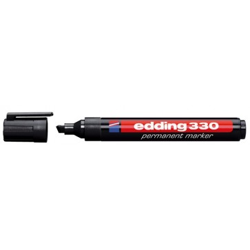 Alkoholos marker, 1-5 mm, vágott, EDDING "330", fekete