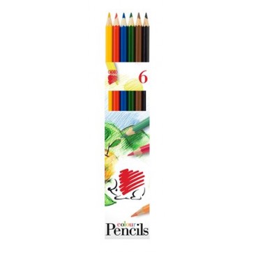 Színes ceruza készlet, hatszögletű, ICO "Süni", 6 különböző szín