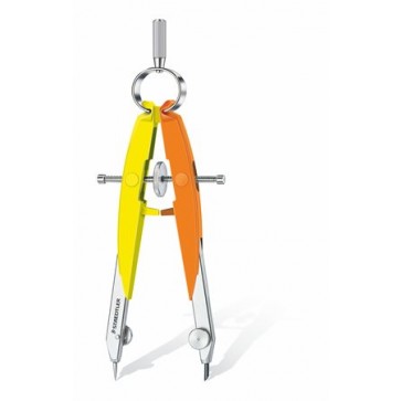Körző készlet, precíziós, 2 darabos, STAEDTLER "Mars Comfort 556", neon sárga/narancs