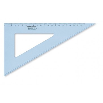 Háromszög vonalzó, műanyag, 60°, 25 cm, STAEDTLER "Mars 567", átlátszó kék