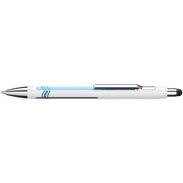 Golyóstoll, 0,7 mm, nyomógombos, érintőképernyőhöz, fehér-kék tolltest, SCHNEIDER "Epsilon Touch XB", kék