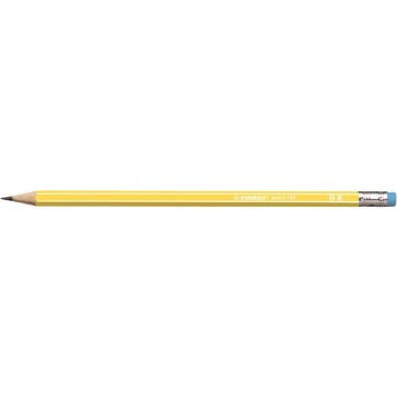 Grafitceruza radírral, HB, hatszögletű, STABILO "Pencil 160", sárga