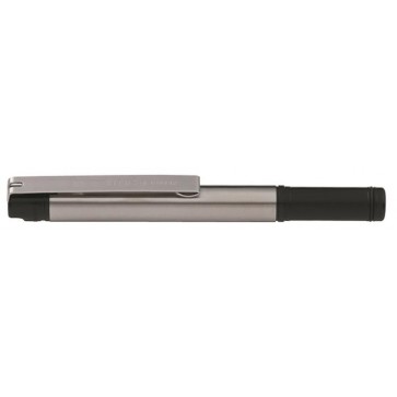 Golyóstoll, 0,24 mm, kupakos, rozsdamentes acél-fekete tolltest, ZEBRA "F-301 Compact", kék