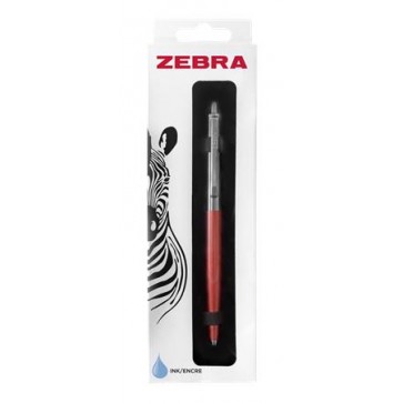 Golyóstoll, 0,24 mm, nyomógombos, ezüst színű klip, pink tolltest, ZEBRA "901", kék