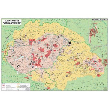 Könyökalátét, kétoldalas, STIEFEL "Magyarország néprajzi térkép"
