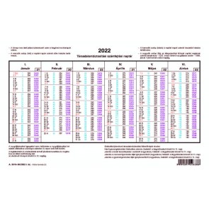 Nyomtatvány, számfejtési naptár 2023. évi, lap, 310x190 mm, fekvő, PÁTRIA "A.3516-38/2023"
