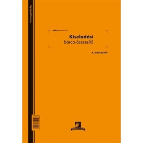 Nyomtatvány, kiseladási bárca-összesítő, 50x2 lap, A4, álló, PÁTRIA "A.ERDO.224/V"