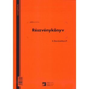 Nyomtatvány, részvénykönyv, 256 oldal, A4, álló, PÁTRIA "B.RESZVENYKONYV/P"