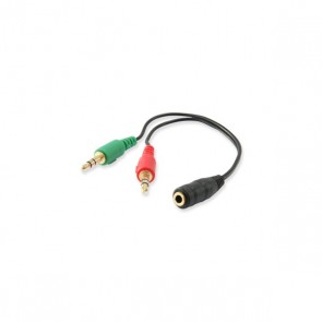 Audio elosztó kábel, 13 cm, 1 bemenet/2 kimenet, EQUIP