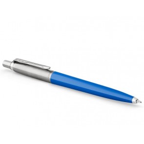 Golyóstoll, 0,7 mm, ezüst színű klip, kék tolltest, PARKER "Royal Jotter Originals", kék