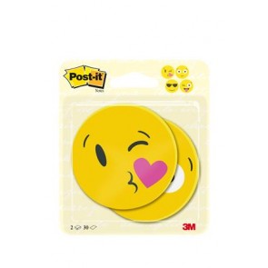Öntapadó jegyzettömb, 2x30 lap, 70x70 mm, 3M POSTIT "Emoji", vegyes figurák