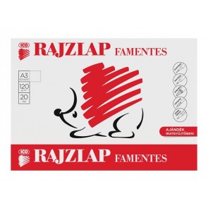 Rajzlap, famentes, A3, 120 g/m2, ICO "Süni"