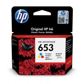 3YM74AE Tintapatron DeskJet Plus Ink Advantage 6075 All-in-One nyomtatóhoz, HP 653, c+m+y, 200 oldal