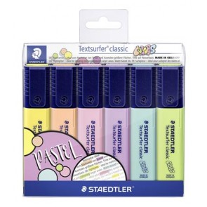 Szövegkiemelő készlet, 1-5 mm, STAEDTLER "Textsurfer Classic Pastel 364 C", 6 különböző szín