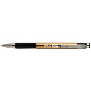 Golyóstoll, 0,24 mm, nyomógombos, arany színű tolltest, ZEBRA "F-301 A", kék