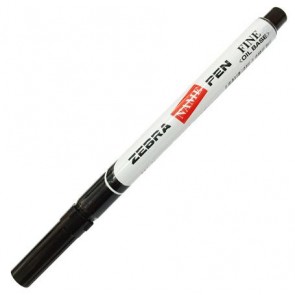 Alkoholos marker, 1,5 mm, kúpos, ZEBRA "Name Pen Fine", fekete