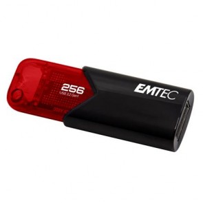 Pendrive, 256GB, USB 3.2, EMTEC "B110 Click Easy", fekete-piros