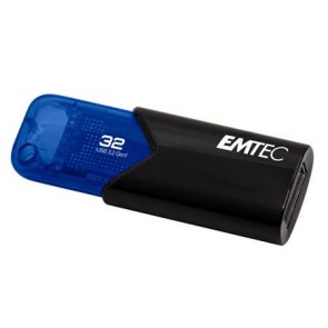 Pendrive, 32GB, USB 3.2, EMTEC "B110 Click Easy", fekete-kék