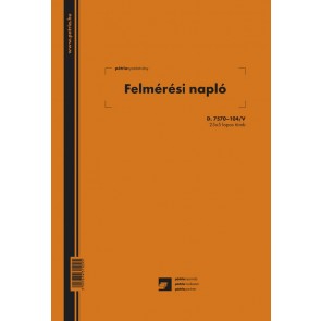 Felmérési napló 25x5 lapos tömb A/4 álló "D.7570-104/V"