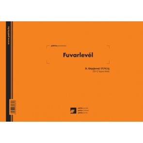 Fuvarlevél 50x3 lapos tömb A/4 fekvő "D.GEPJ.17/V/UJ"