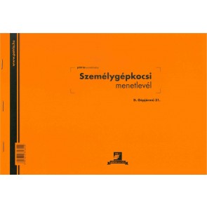 Személygépkocsi menetlevél 100 lapos tömb A/4 fekvő "D.GEPJ.31"