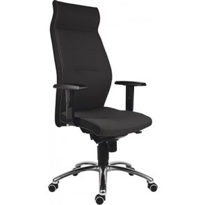 Főnöki szék, magas háttámlával, szövet, alumínium láb., 24 h,"1824 Lei", fekete